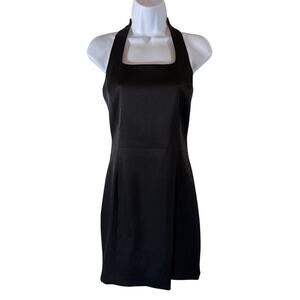 Vintage 90s Y2K Laundry By Shelli Segal Little Black Halter Dress Womens 8